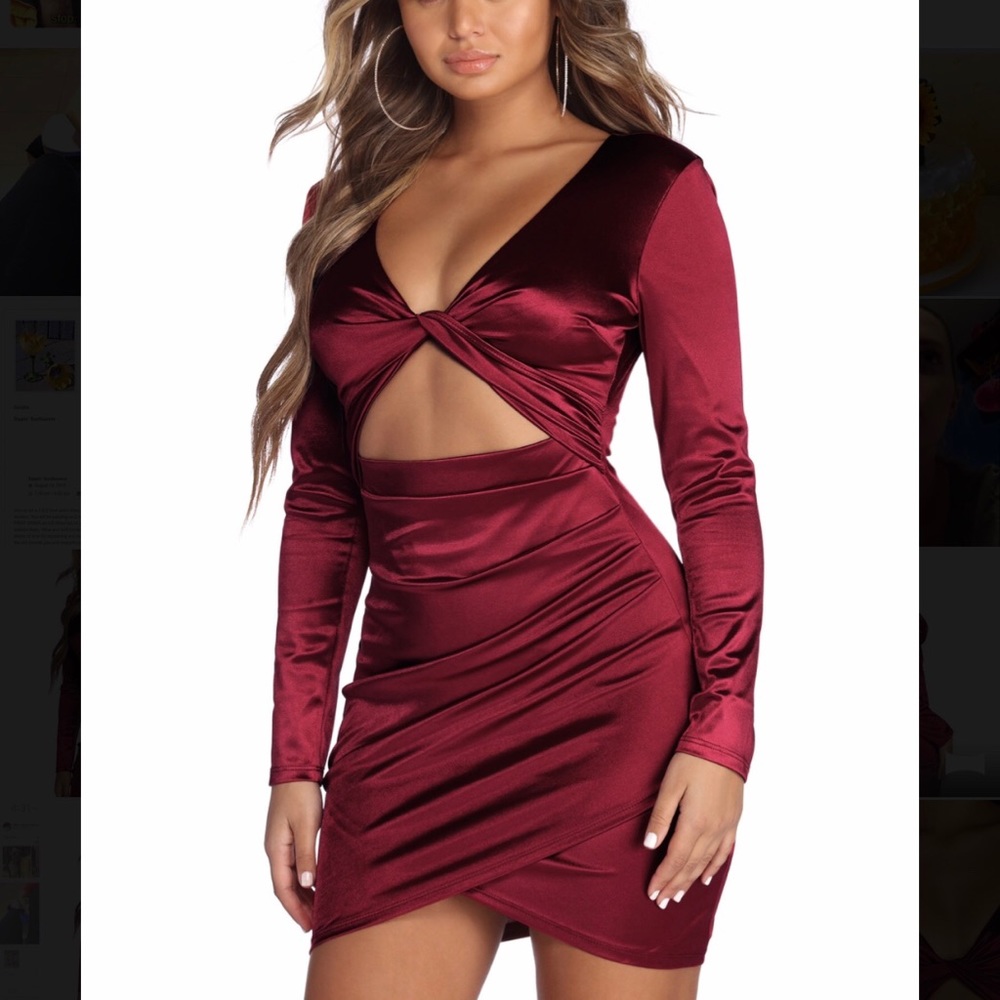 Satin Twist Front Dress❤️